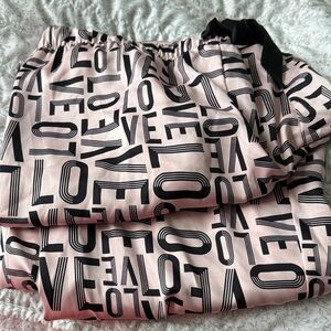 Victoria Secret Pink and Black Graphic Print pajama pants